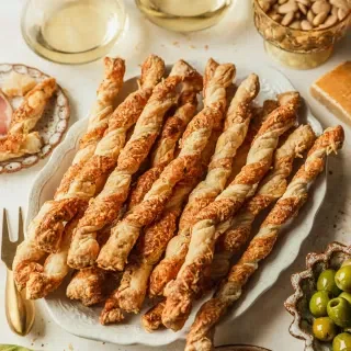 Savory Parmesan Cheese Puff Pastry Twists