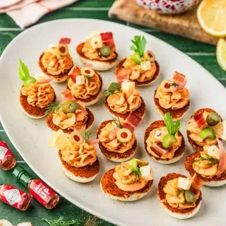 Bloody Mary Deviled Eggs