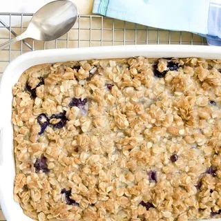 Overnight Blueberry Baked Oatmeal