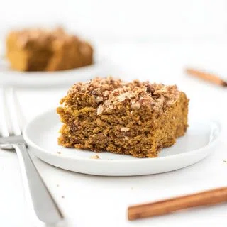 Pumpkin Coffee Cake with Oat Pecan Streusel