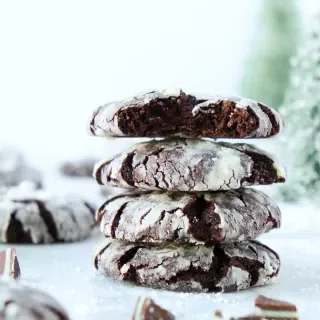 Andes Chocolate Peppermint Crinkle Cookies