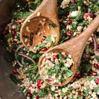 Easy Mediterranean Farro Salad with Mint Vinaigrette