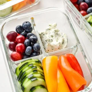 Herbed Goat Cheese Rainbow Snack Boxes