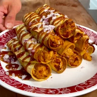 High Protein BBQ Chicken Taquitos