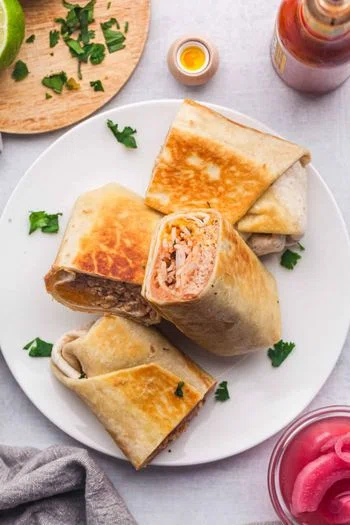 Cheesy Bean and Rice Burrito