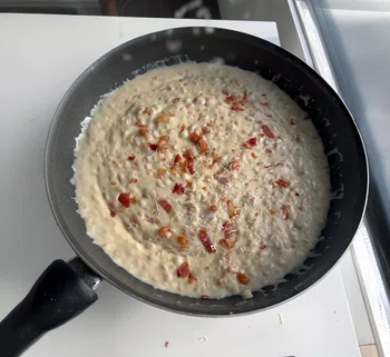 Cheesy Orzo with Bacon