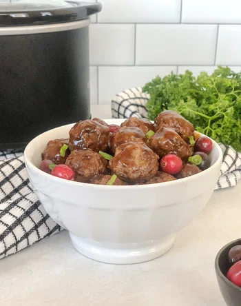Cranberry BBQ Crockpot Meatballs