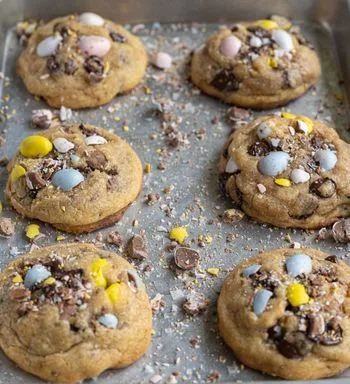 Bakery-Style Brown Butter Cadbury Mini Egg Cookies