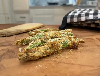 Crispy Baked Green Bean Fries with High-Protein Ranch