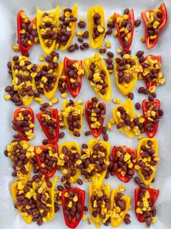 Vegan Mini Sweet Pepper Nachos