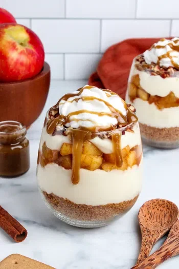 Vegan Caramel Apple Cheesecake Parfaits