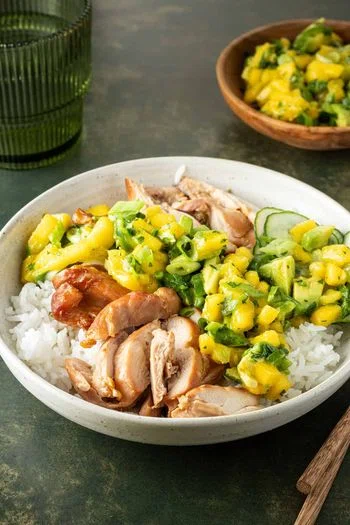 Teriyaki Chicken Bowl With Mango Salsa