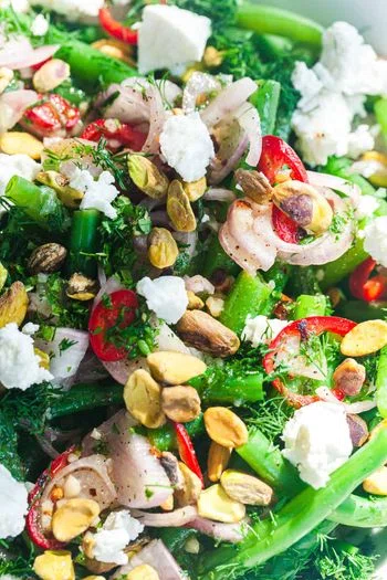 Green Bean Salad with Fresno Chili, Herbs & Goat Cheese