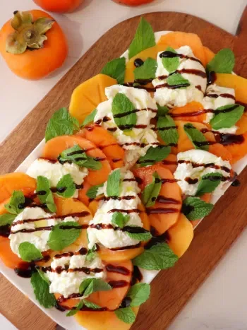Persimmon, Burrata & Mint Salad