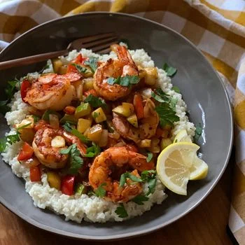 Cajun Shrimp & Cauliflower ‘Grits’