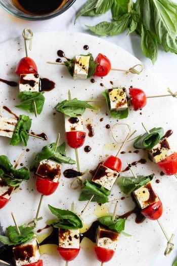 Tofu Caprese Skewers