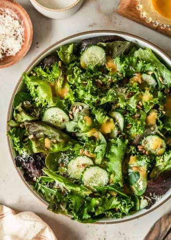 Green Salad with Sherry Shallot Dressing