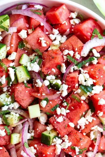 Watermelon Feta Mint Salad