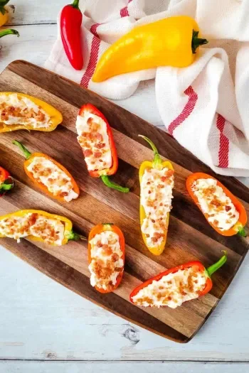 Cream Cheese Stuffed Mini Peppers with Bacon