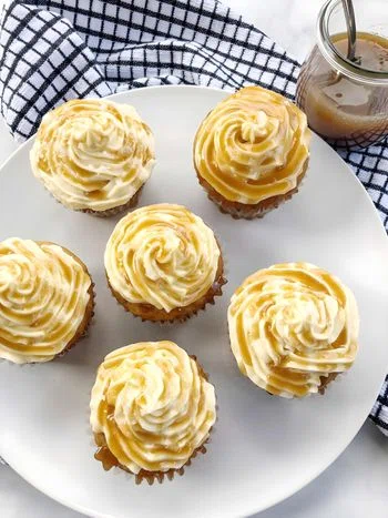 Vegan Cupcakes with Caramel Sauce