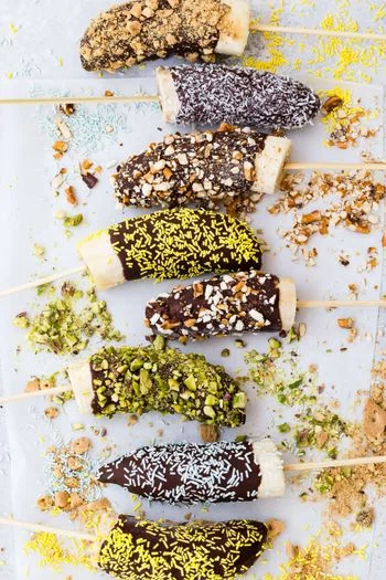Frozen Bananas on a Stick