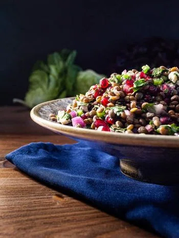 Lentil Salad with Feta and Pomegranate
