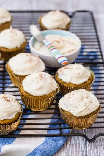 Pumpkin Muffins with Cream Cheese Frosting