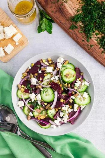 Beets and Cucumber Salad with White Beans