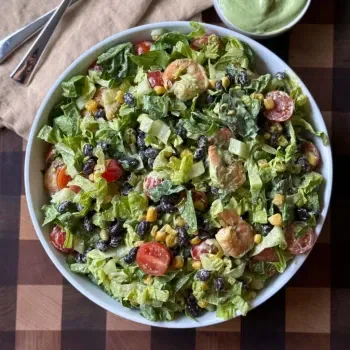Southwest Shrimp Salad with Creamy Avocado Dressing