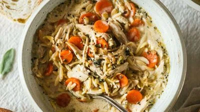 Creamy Orzo Turkey Soup