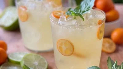 Kumquat Basil Sparkler